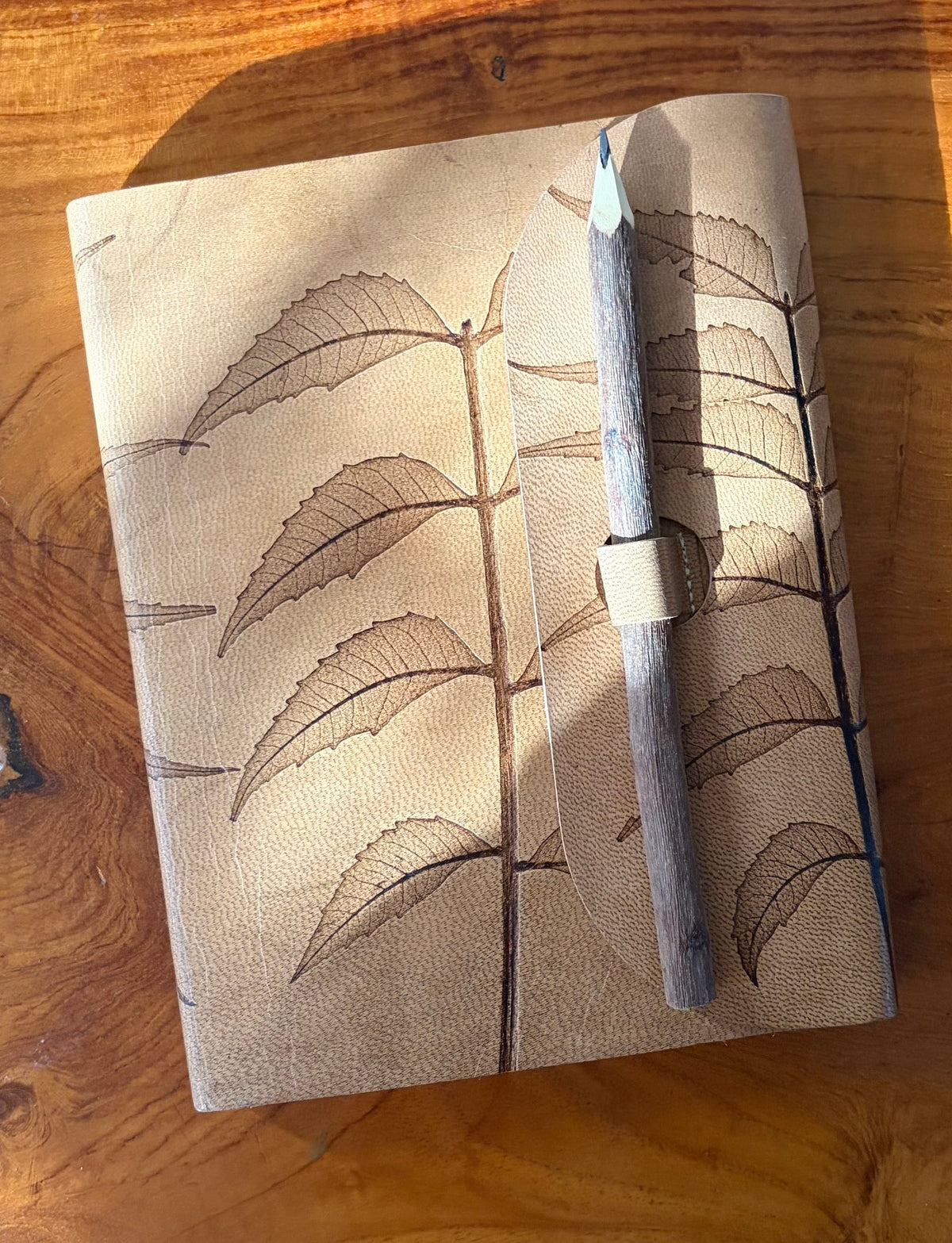 Leather Wrap Journal with Twig Pencil - Nature's Impressions